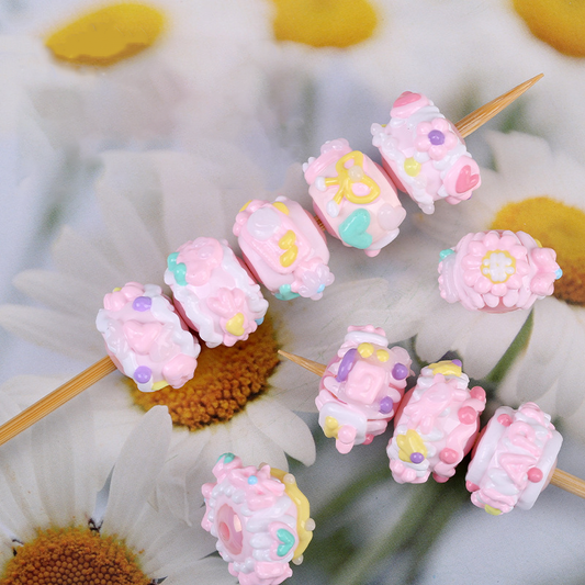 Pink Series DIY Hand-painted Beads